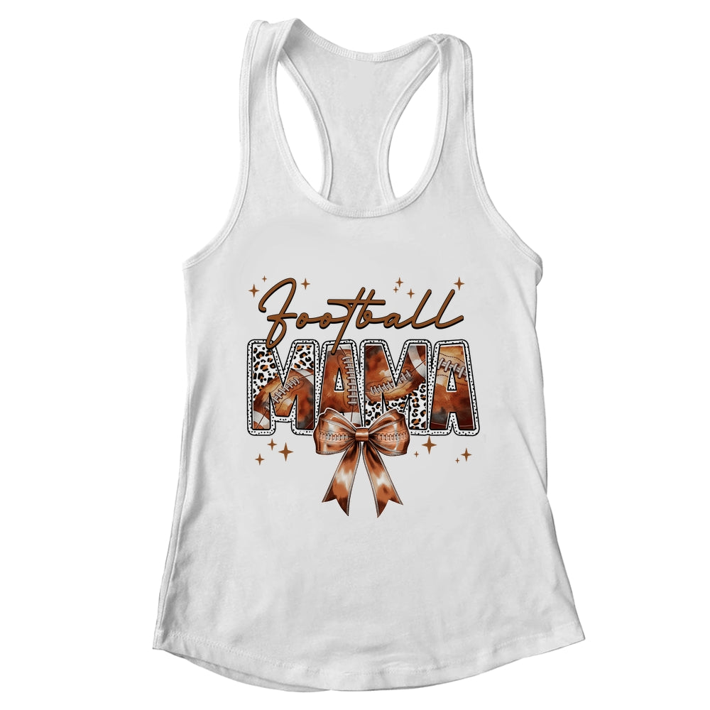 Football Mama Funny Mom Football Touchdown Season Leopard Shirt & Tank Top | teecentury