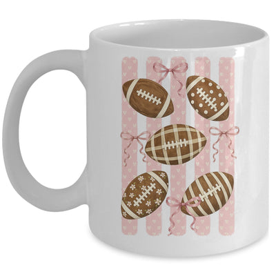 Football Mom Stripes Football High School Game Day Coquette Mug | teecentury