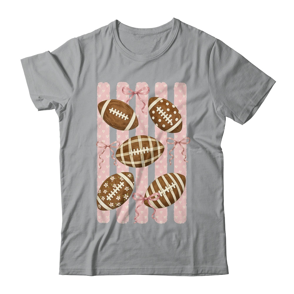 Football Mom Stripes Football High School Game Day Coquette Shirt & Sweatshirt | teecentury