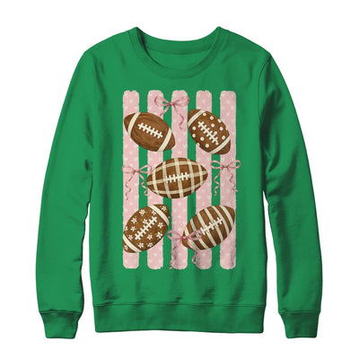 Football Mom Stripes Football High School Game Day Coquette Shirt & Sweatshirt | teecentury