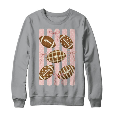 Football Mom Stripes Football High School Game Day Coquette Shirt & Sweatshirt | teecentury