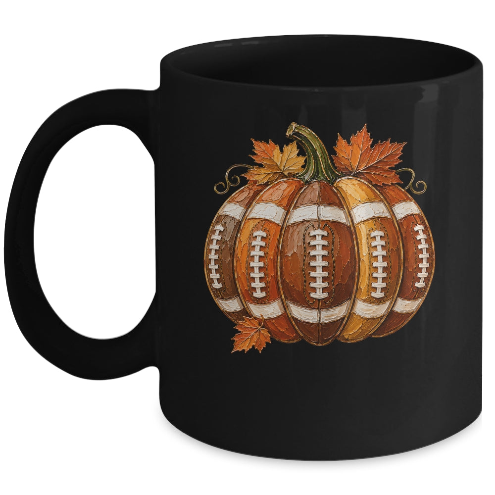 Football Pumpkin Fall Autumn Design Game Day Football Season Mug | teecentury