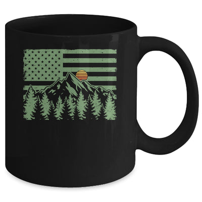 Forest Tree Wildlife Nature Outdoor American USA Flag Forest Mug | teecentury