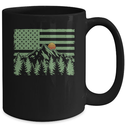Forest Tree Wildlife Nature Outdoor American USA Flag Forest Mug | teecentury