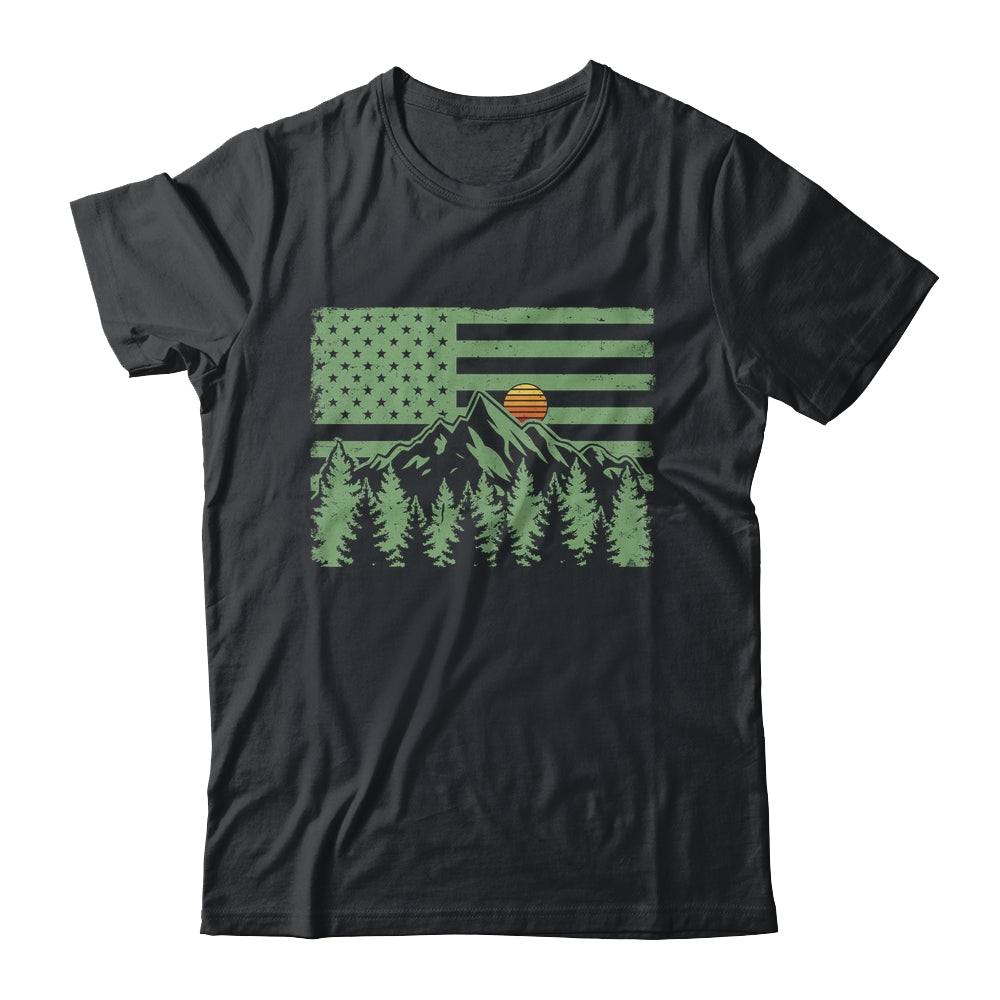 Forest Tree Wildlife Nature Outdoor American USA Flag Forest Shirt & Hoodie | teecentury