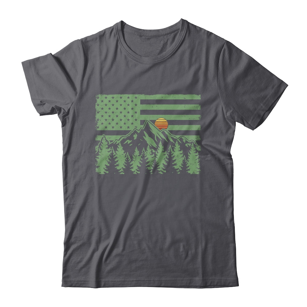 Forest Tree Wildlife Nature Outdoor American USA Flag Forest Shirt & Hoodie | teecentury