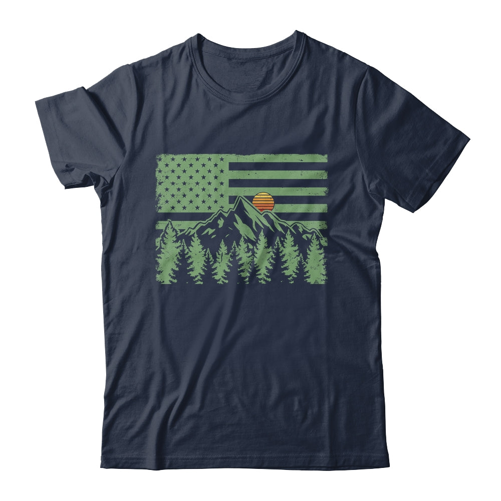 Forest Tree Wildlife Nature Outdoor American USA Flag Forest Shirt & Hoodie | teecentury