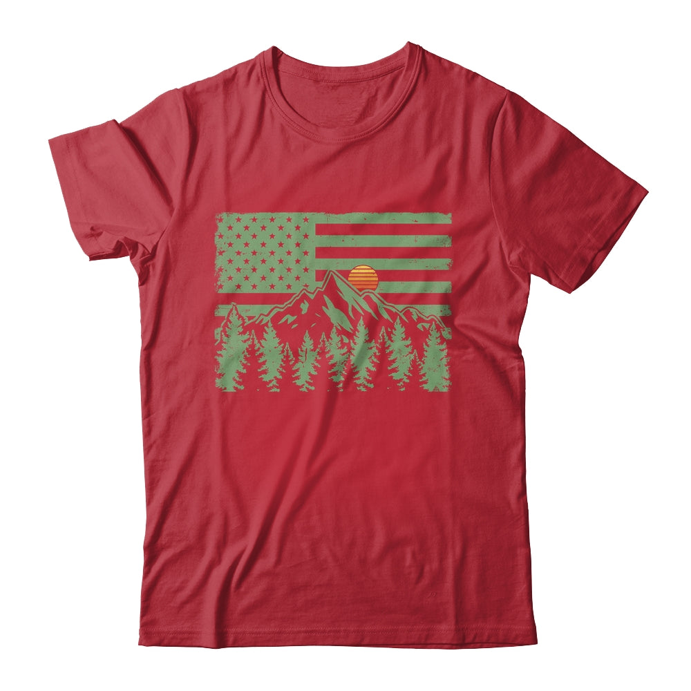 Forest Tree Wildlife Nature Outdoor American USA Flag Forest Shirt & Hoodie | teecentury