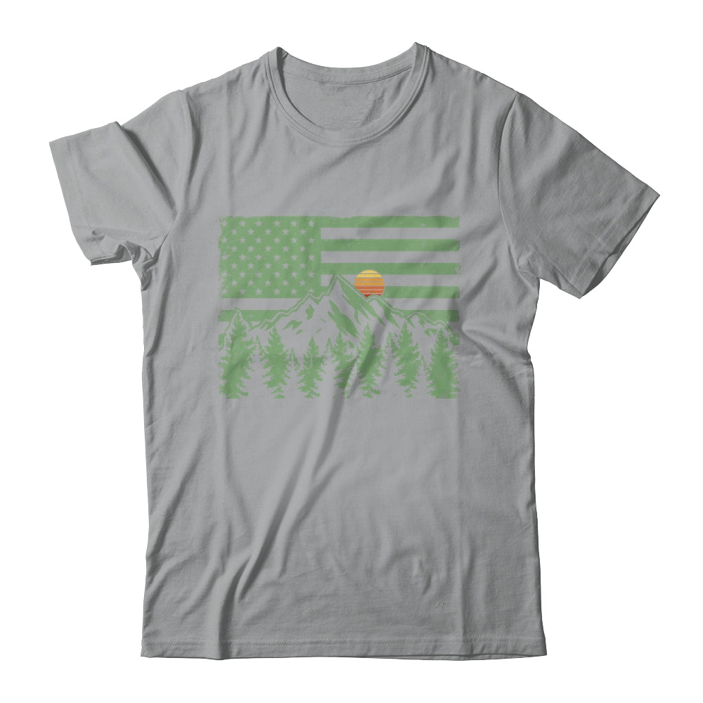 Forest Tree Wildlife Nature Outdoor American USA Flag Forest Shirt & Hoodie | teecentury