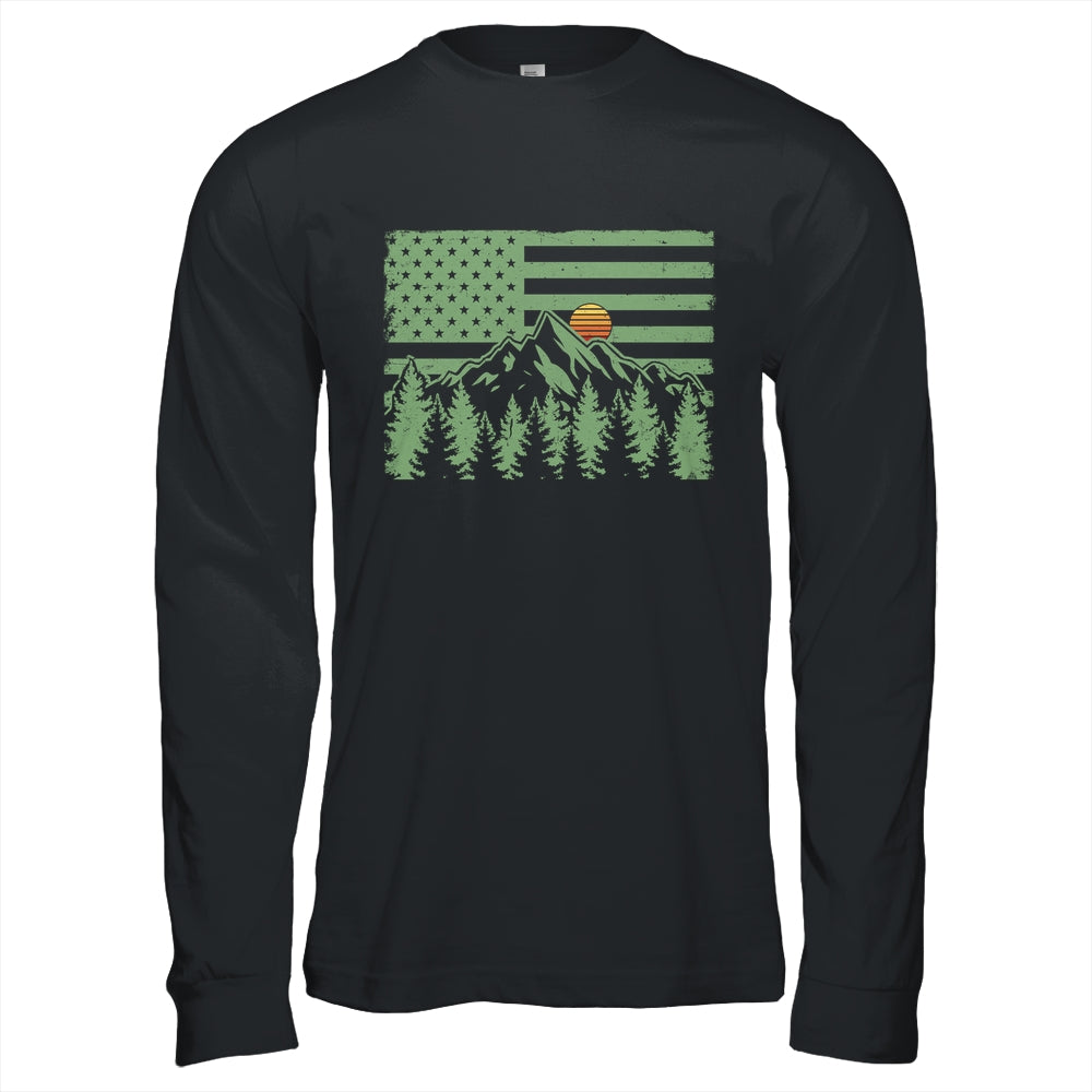 Forest Tree Wildlife Nature Outdoor American USA Flag Forest Shirt & Hoodie | teecentury