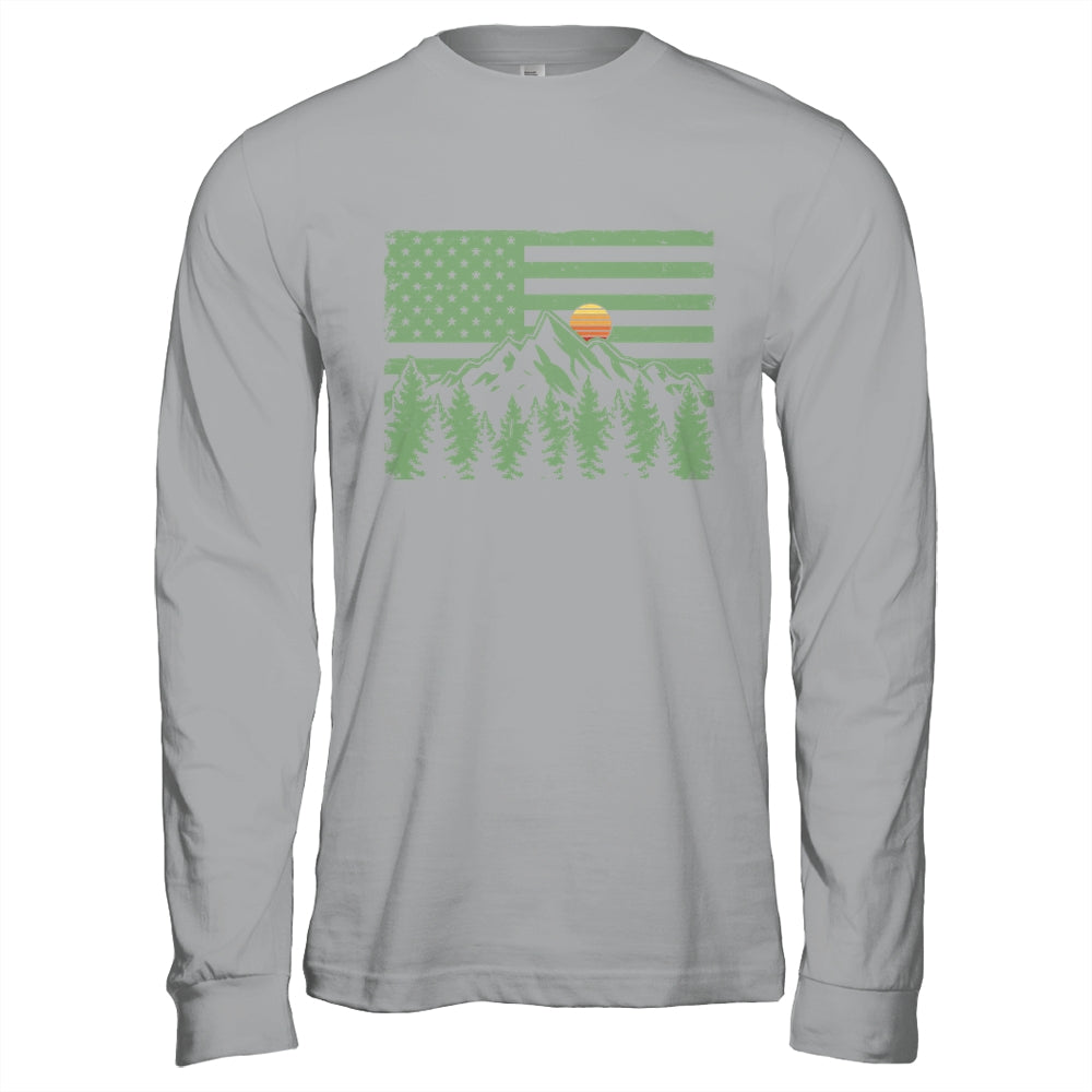 Forest Tree Wildlife Nature Outdoor American USA Flag Forest Shirt & Hoodie | teecentury