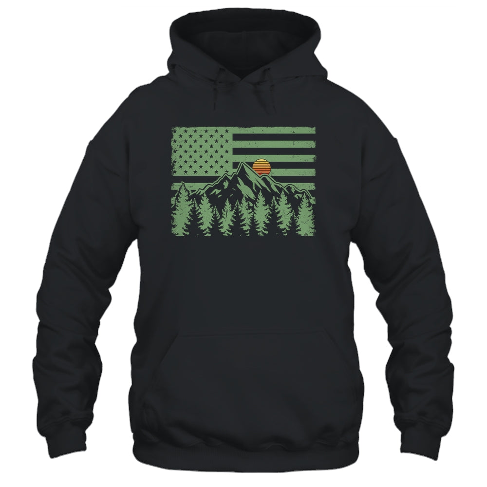 Forest Tree Wildlife Nature Outdoor American USA Flag Forest Shirt & Hoodie | teecentury
