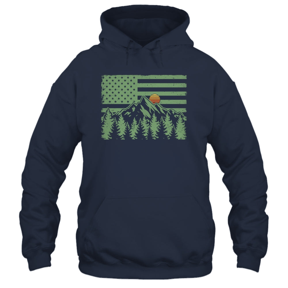 Forest Tree Wildlife Nature Outdoor American USA Flag Forest Shirt & Hoodie | teecentury