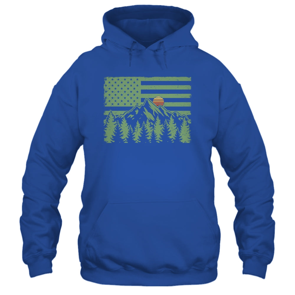 Forest Tree Wildlife Nature Outdoor American USA Flag Forest Shirt & Hoodie | teecentury