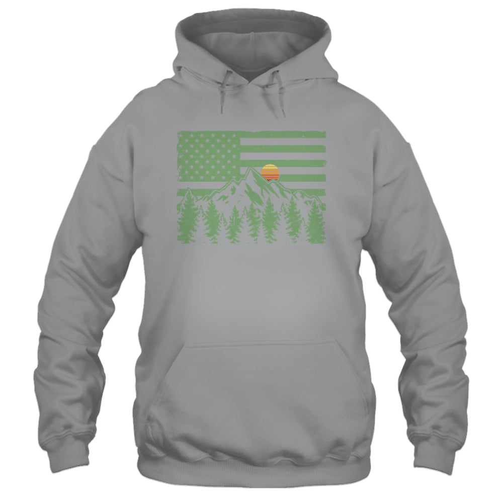 Forest Tree Wildlife Nature Outdoor American USA Flag Forest Shirt & Hoodie | teecentury