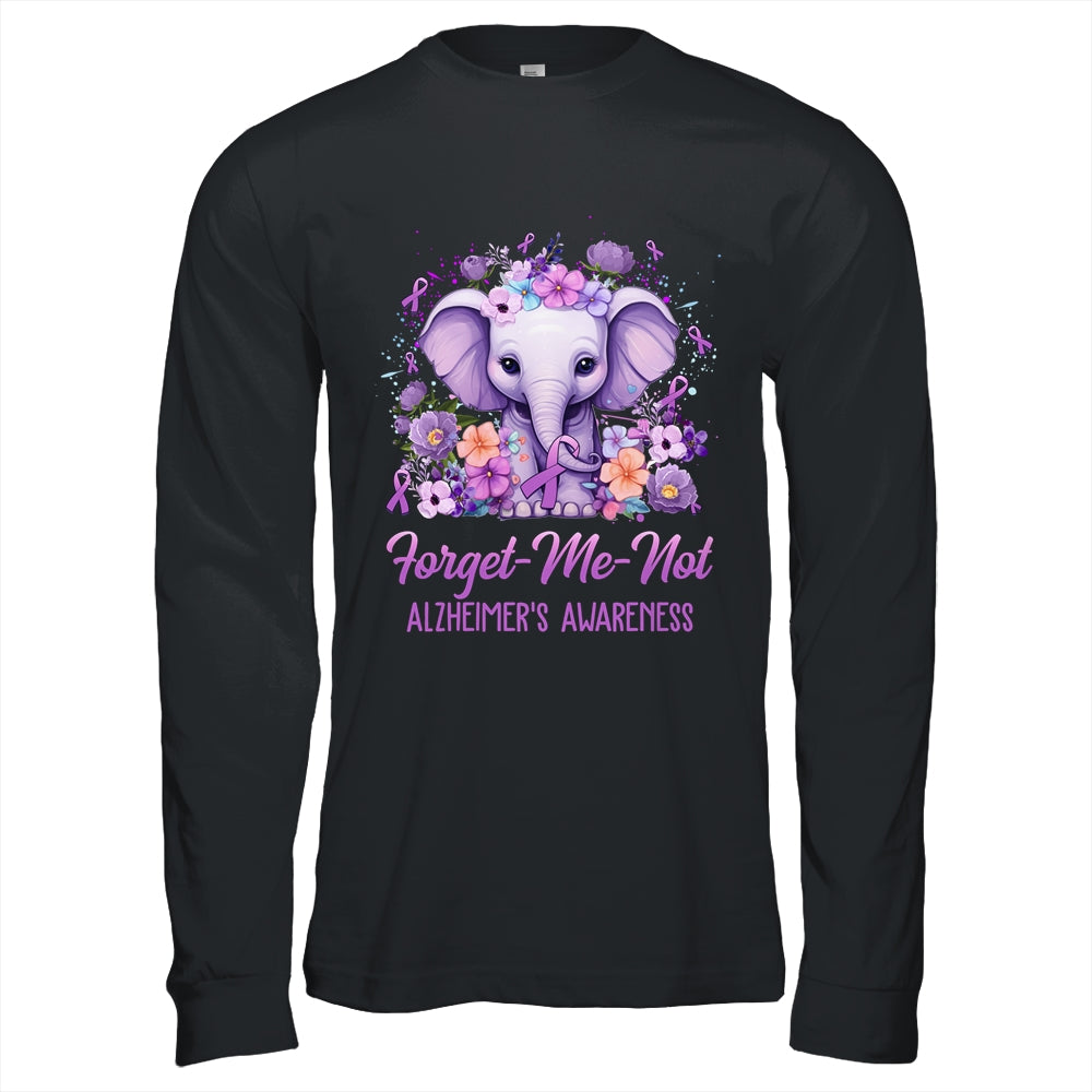 Forget Me Not Alzheimer's Awareness Month Elephant Flower Shirt & Hoodie | teecentury