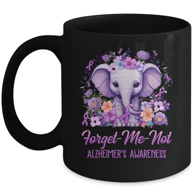 Forget Me Not Alzheimer's Awareness Month Elephant Flower Mug | teecentury