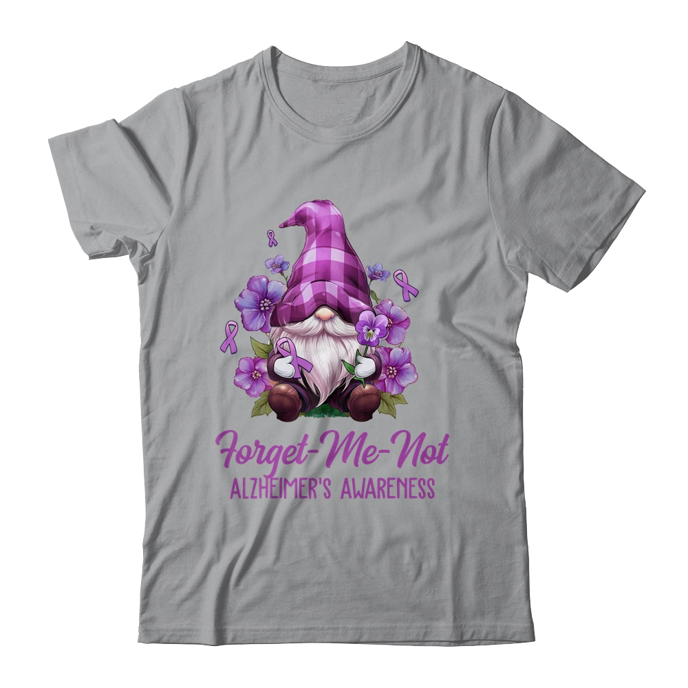 Forget Me Not Purple Alzheimer's Awareness Gnome Flower Shirt & Hoodie | teecentury