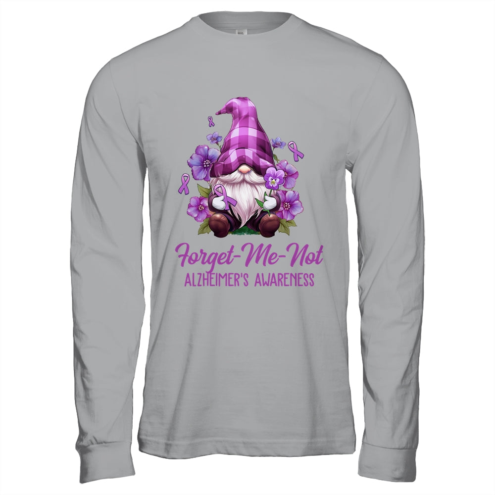 Forget Me Not Purple Alzheimer's Awareness Gnome Flower Shirt & Hoodie | teecentury