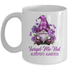 Forget Me Not Purple Alzheimer's Awareness Gnome Flower Mug | teecentury