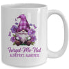 Forget Me Not Purple Alzheimer's Awareness Gnome Flower Mug | teecentury