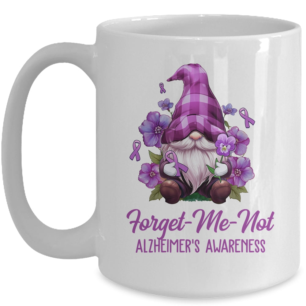 Forget Me Not Purple Alzheimer's Awareness Gnome Flower Mug | teecentury