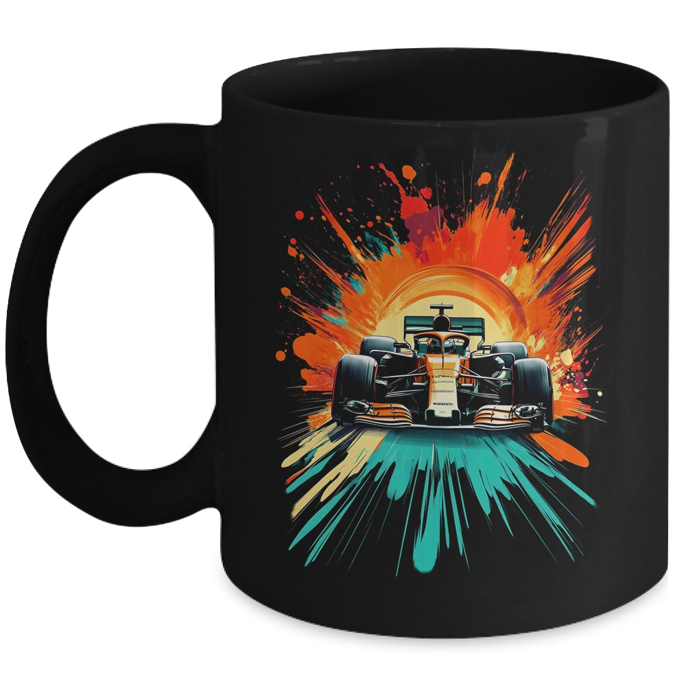 Formula Racing Open Wheel Race Car On Racing Track Mug | teecentury
