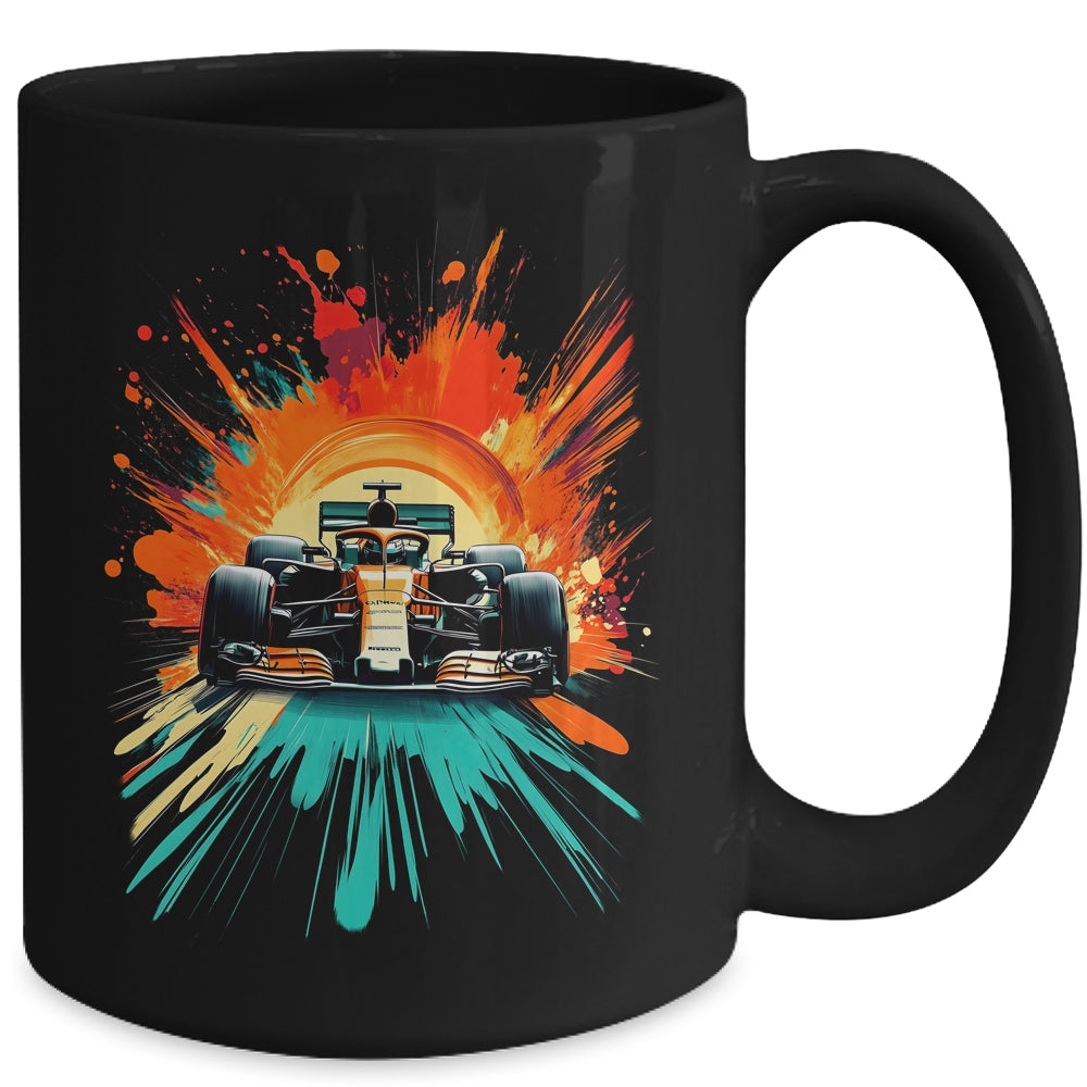 Formula Racing Open Wheel Race Car On Racing Track Mug | teecentury