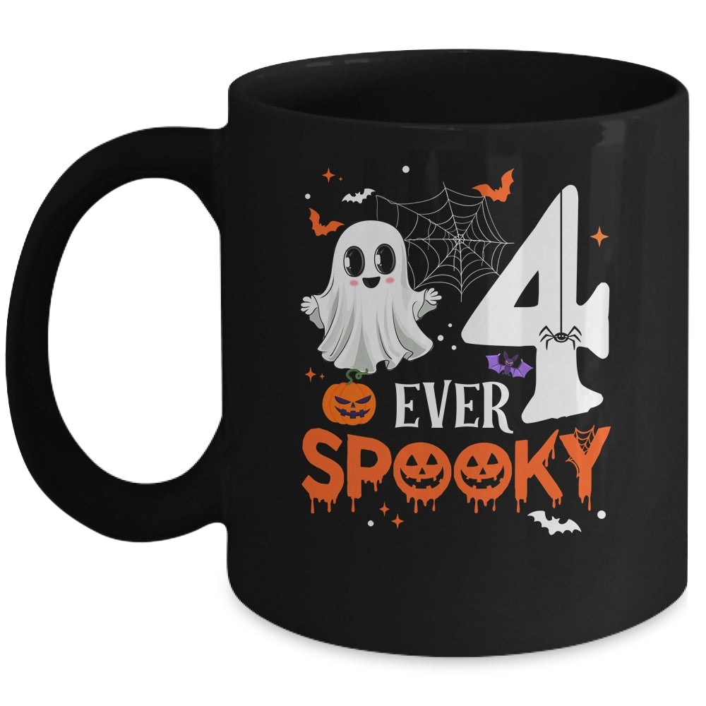 Four Ever Spooky Birthday Decorations Halloween 4th Birthday Mug | teecentury