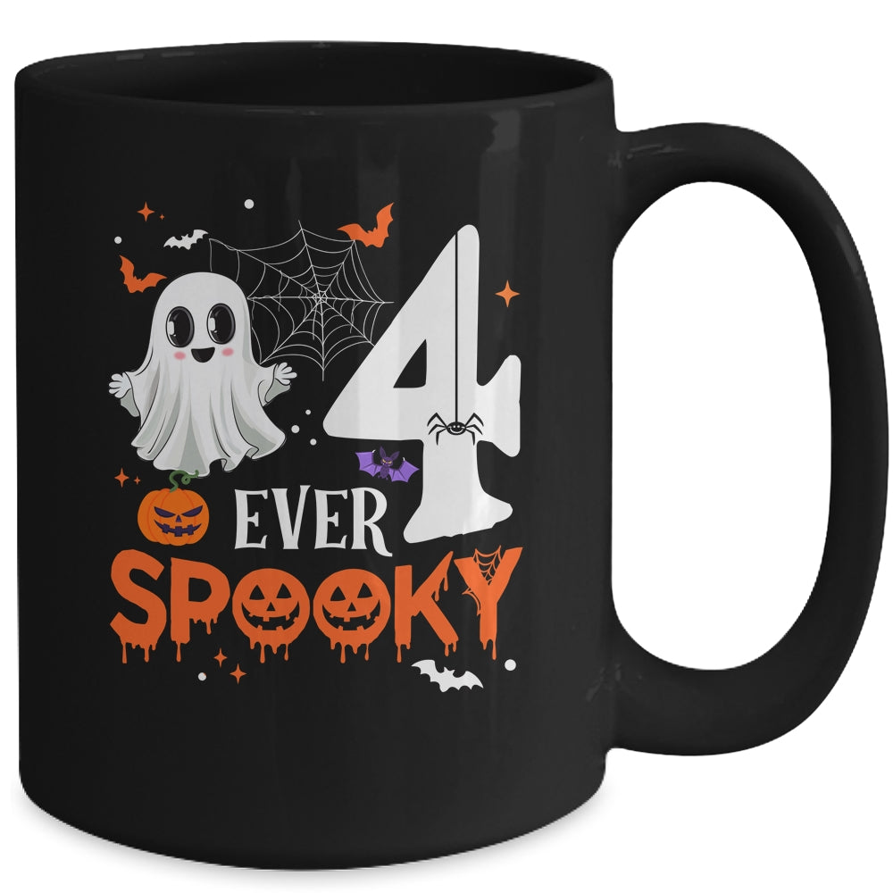 Four Ever Spooky Birthday Decorations Halloween 4th Birthday Mug | teecentury