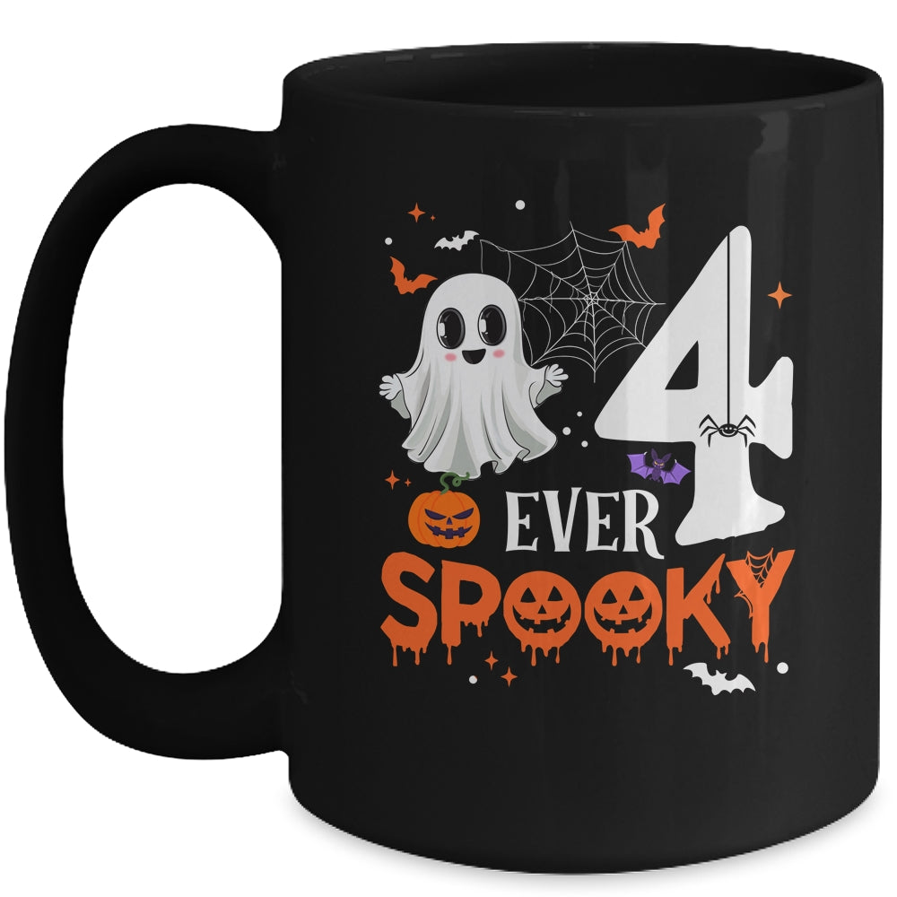 Four Ever Spooky Birthday Decorations Halloween 4th Birthday Mug | teecentury