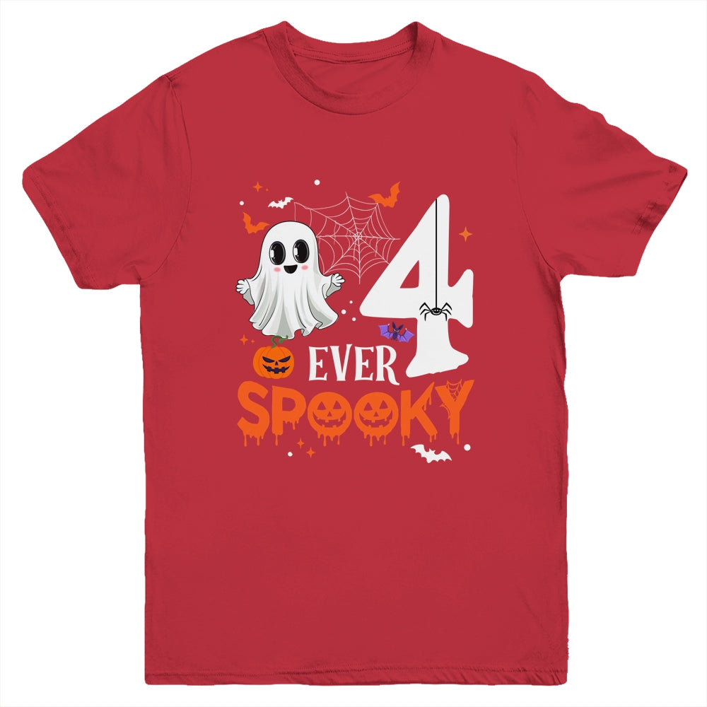 Four Ever Spooky Birthday Decorations Halloween 4th Birthday Youth Shirt | teecentury