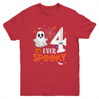 Four Ever Spooky Birthday Decorations Halloween 4th Birthday Youth Shirt | teecentury