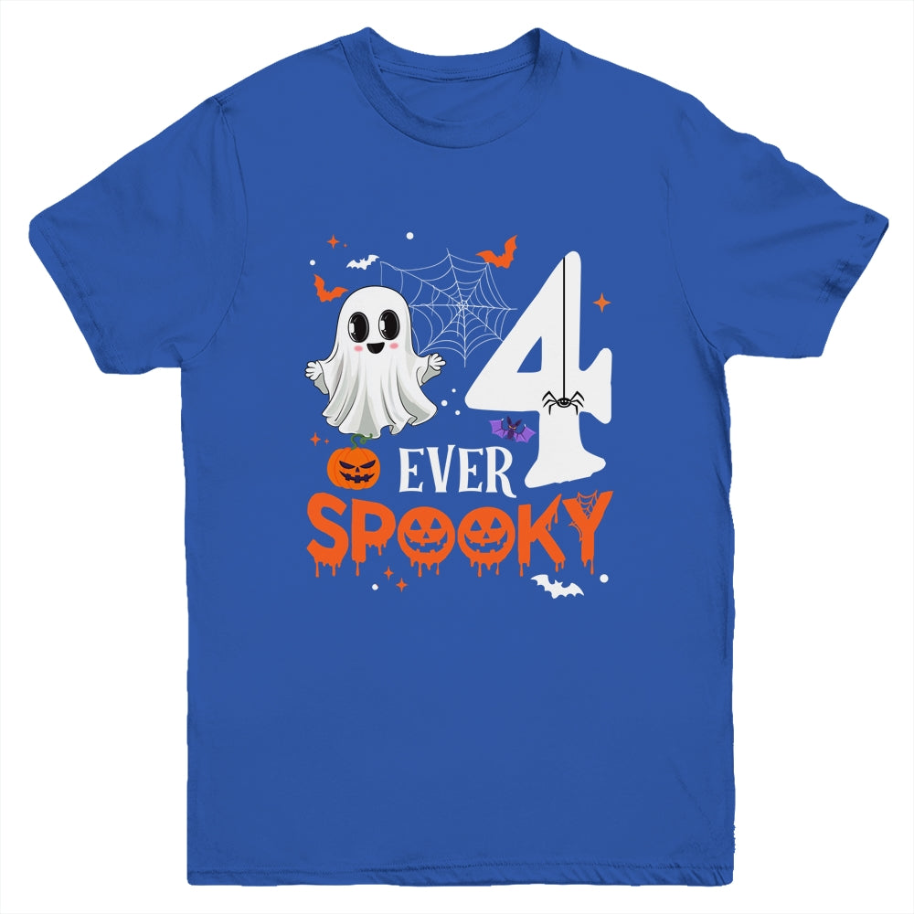 Four Ever Spooky Birthday Decorations Halloween 4th Birthday Youth Shirt | teecentury