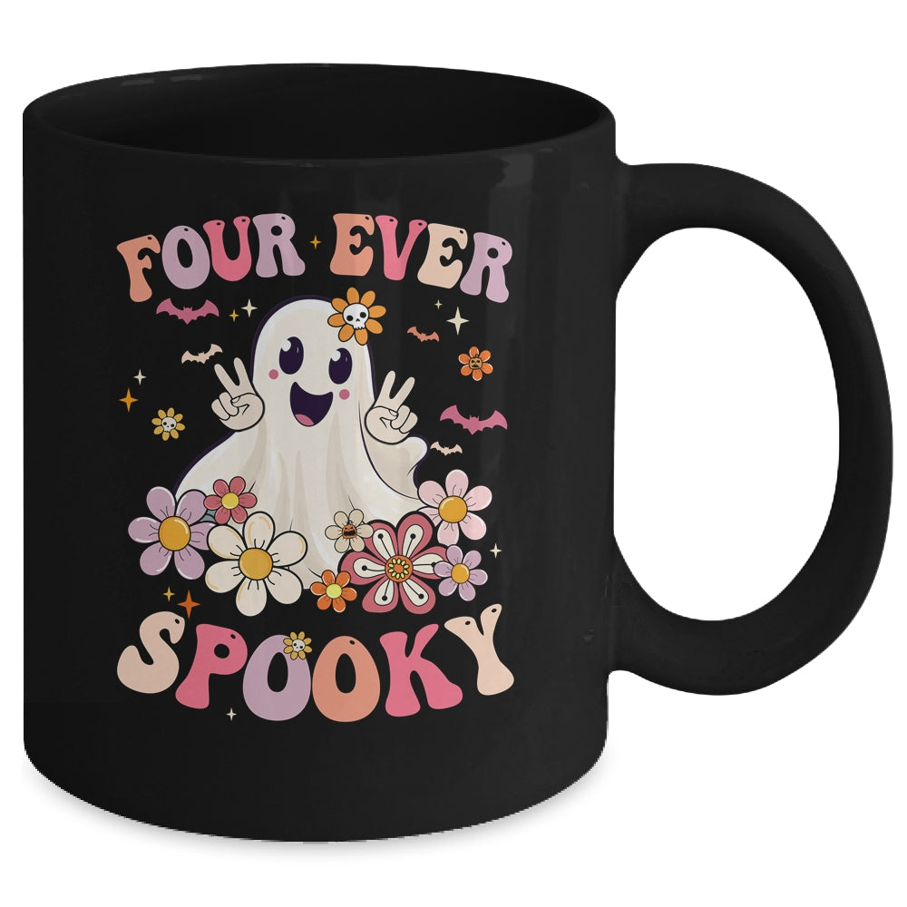 Four Ever Spooky Halloween 4th Birthday Party Decorations Mug | teecentury