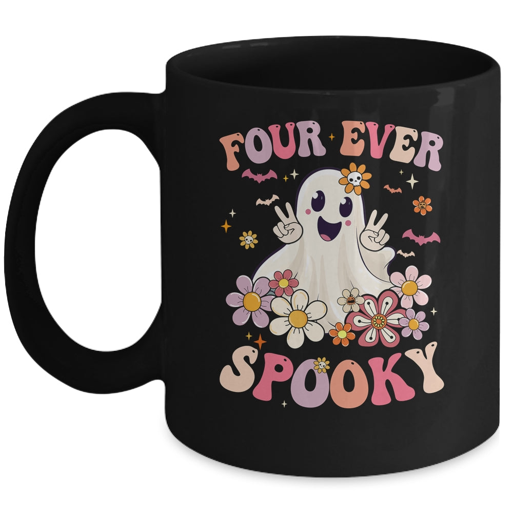 Four Ever Spooky Halloween 4th Birthday Party Decorations Mug | teecentury