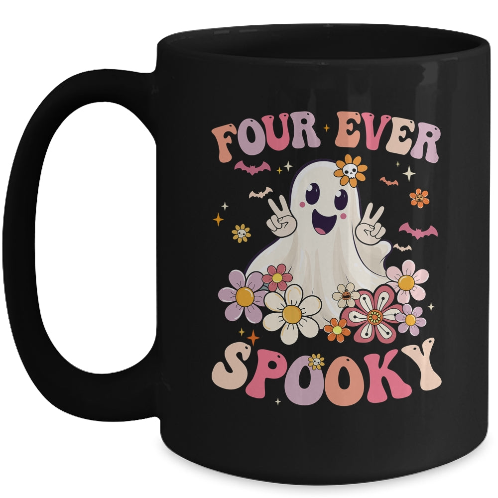 Four Ever Spooky Halloween 4th Birthday Party Decorations Mug | teecentury