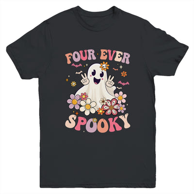 Four Ever Spooky Halloween 4th Birthday Party Decorations Youth Shirt | teecentury