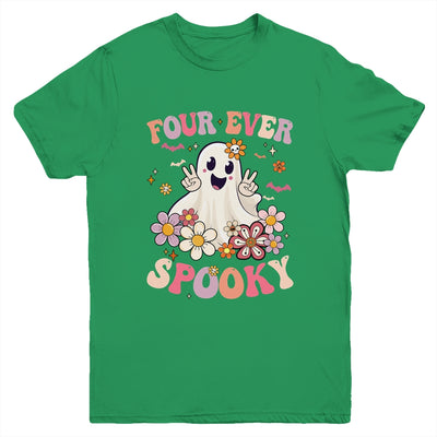 Four Ever Spooky Halloween 4th Birthday Party Decorations Youth Shirt | teecentury