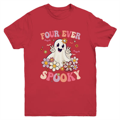 Four Ever Spooky Halloween 4th Birthday Party Decorations Youth Shirt | teecentury