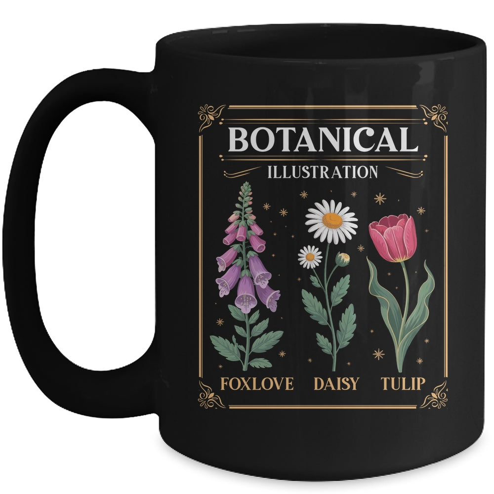 Foxglove Daisy Tulip Field Vibe Vintage Flower Arrangement Women Mug | teecentury