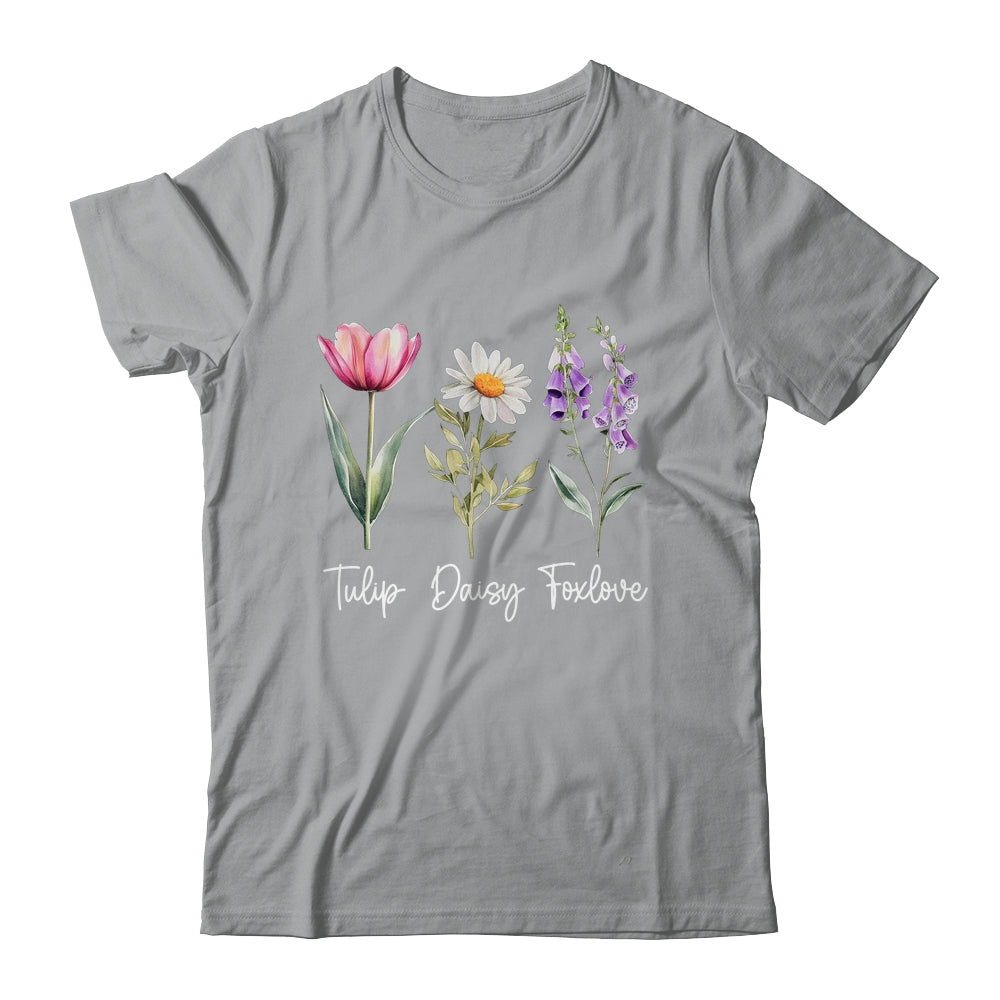 Foxglove Daisy Tulip Floral Flower Mom Grandma Women Shirt & Tank Top | teecentury