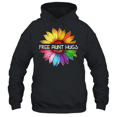 Free Aunt Hugs LGBTQ LGBT Pride Daisy Rainbow Flower Shirt & Tank Top | teecentury