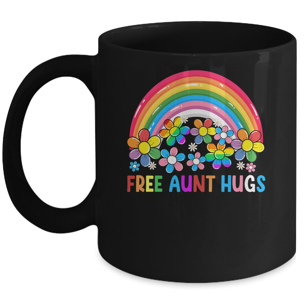 Free Aunt Hugs LGBT Gay Lesbian Transgender Pride Rainbow Mug | teecentury
