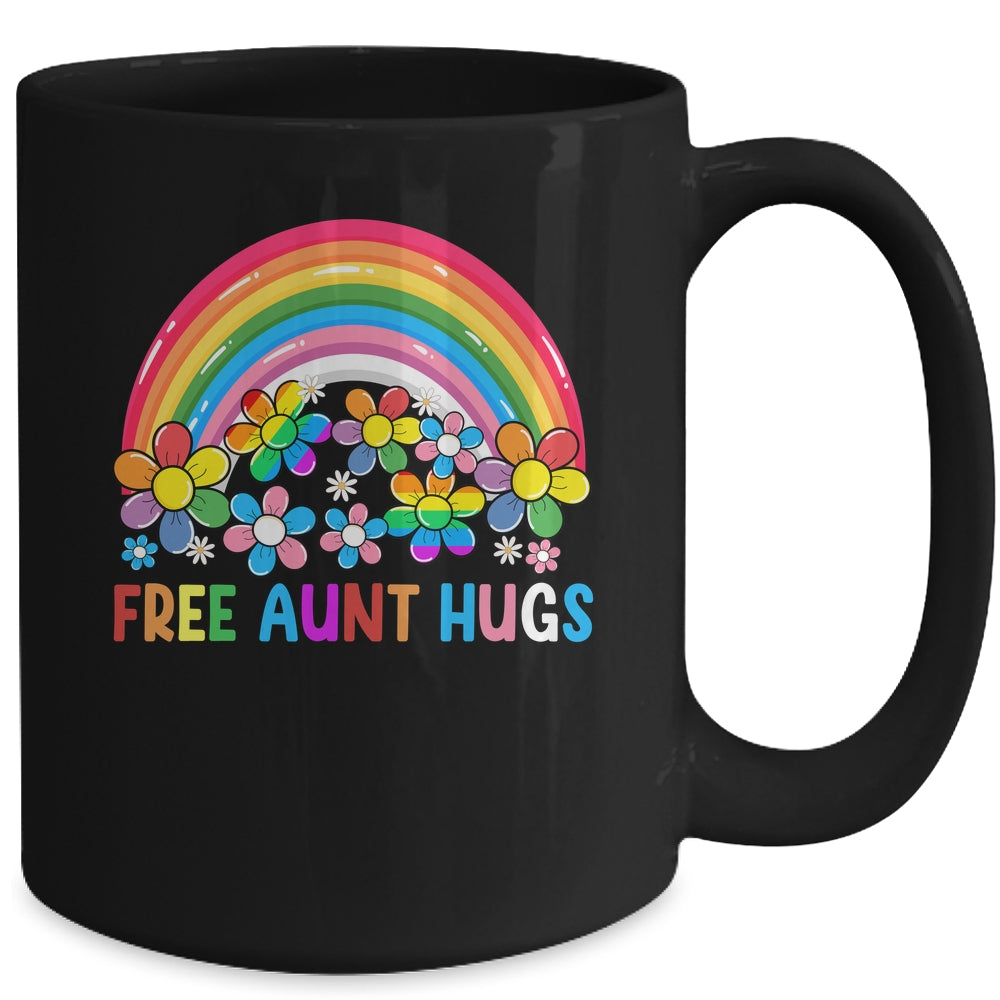 Free Aunt Hugs LGBT Gay Lesbian Transgender Pride Rainbow Mug | teecentury
