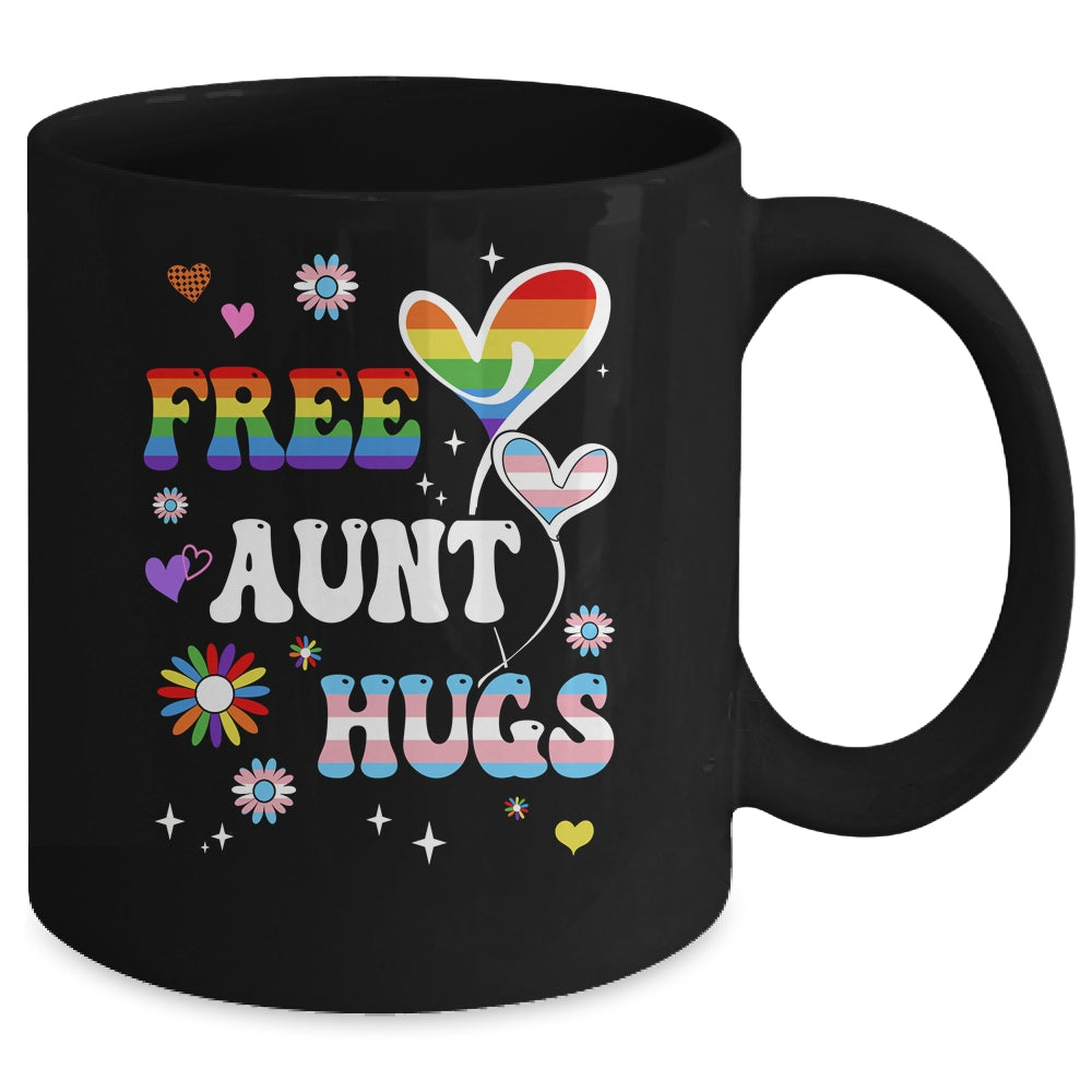 Free Aunt Hugs LGBT Gay Pride Transgender Rainbow Flag Mug | teecentury
