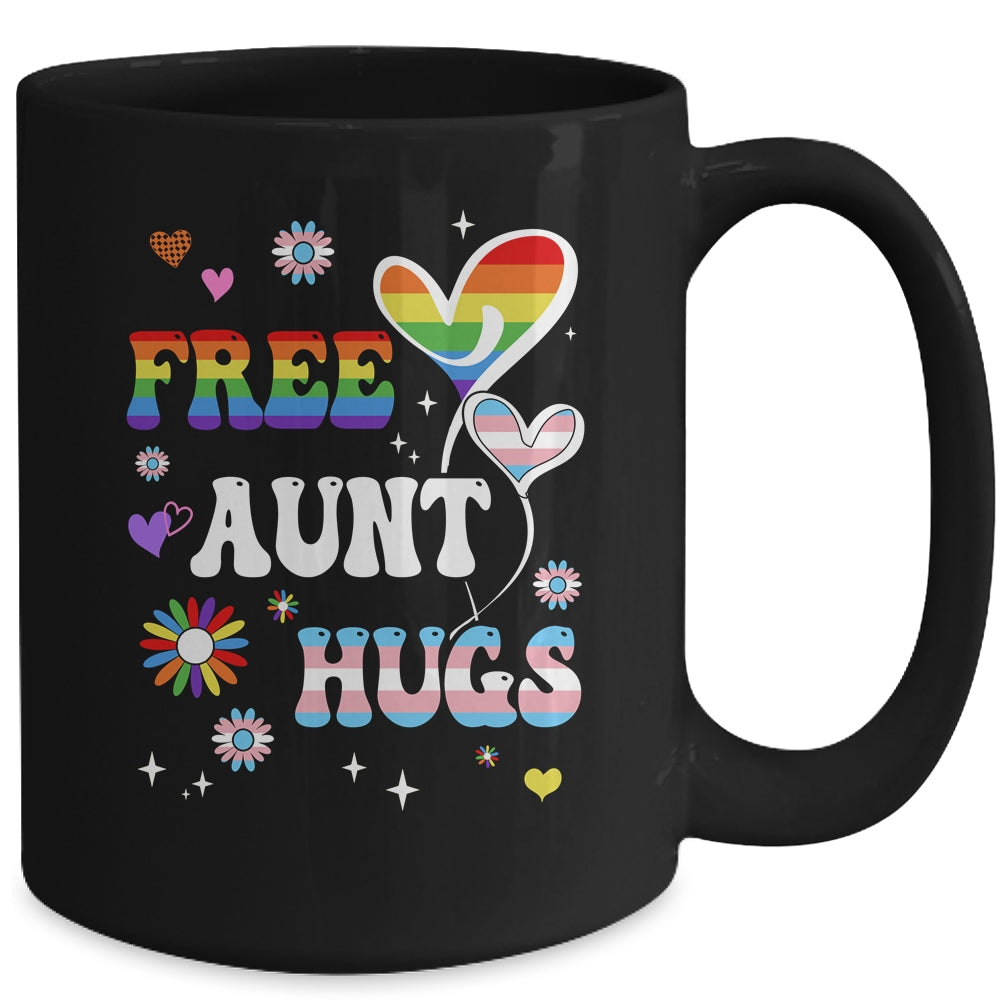 Free Aunt Hugs LGBT Gay Pride Transgender Rainbow Flag Mug | teecentury