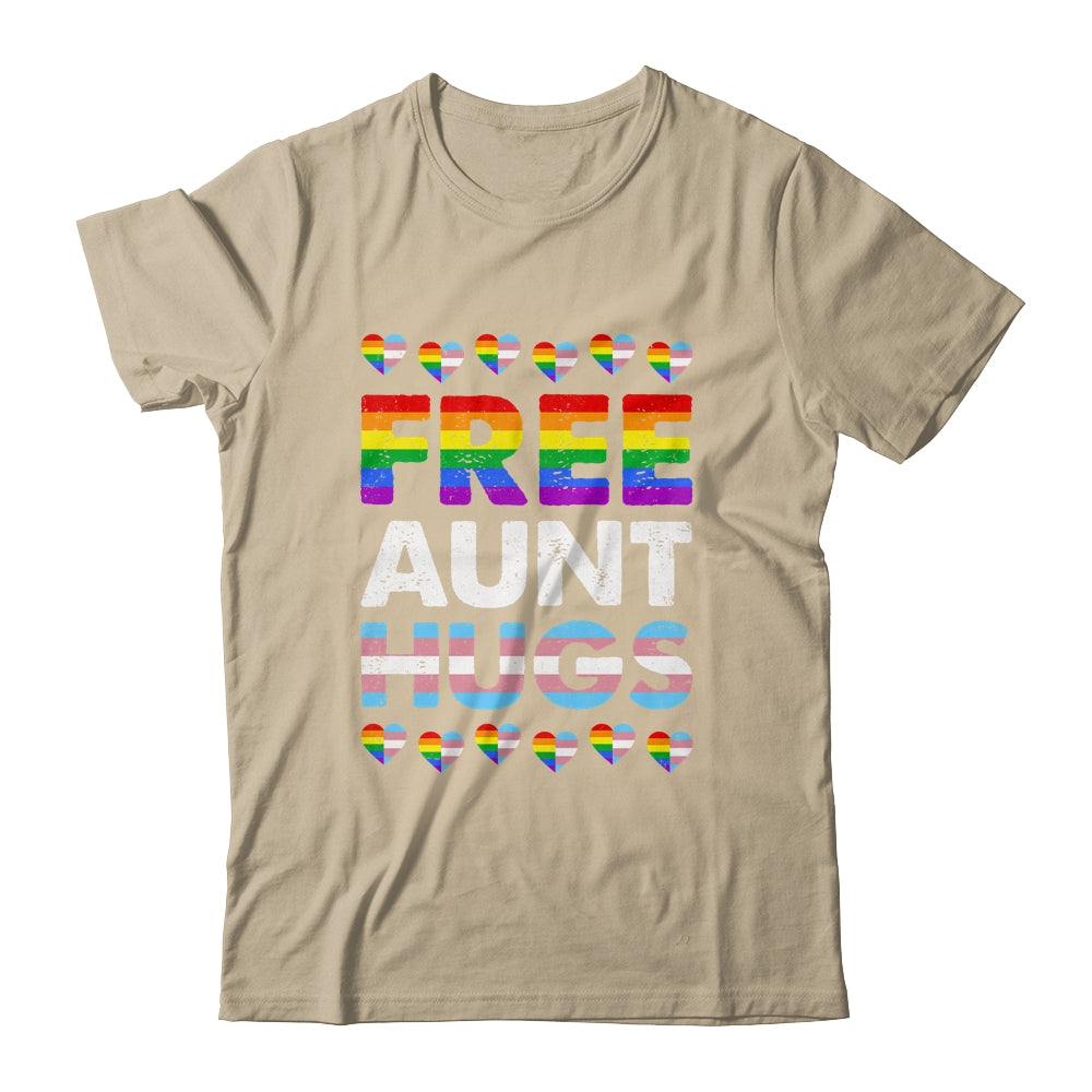 Free Aunt Hugs Rainbow LGBTQ Gay Pride Month Proud Ally Shirt & Tank Top | teecentury
