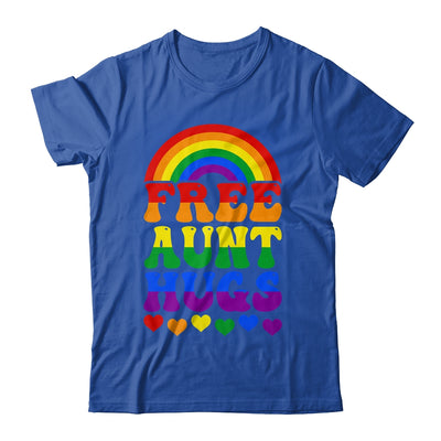 Free Aunt Hugs Rainbow LGBT Lesbian Gay Trans Pride Groovy Shirt & Tank Top | teecentury