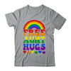 Free Aunt Hugs Rainbow LGBT Lesbian Gay Trans Pride Groovy Shirt & Tank Top | teecentury